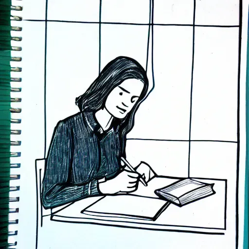 How to draw a girl reading a book, Drawing for beginners